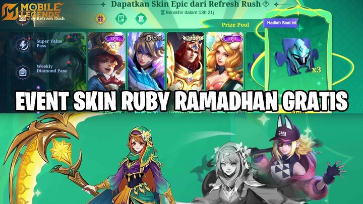 EVENT SKIN RUBY RAMADAN GRATIS ?!? SIMULASI EVENT SKIN GRATIS REFRESH RUSH MOBILE LEGENDS