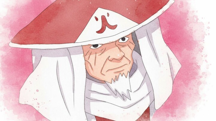 gambar Sarutobi lagi melamun, lalu dijadikan versi watercolor