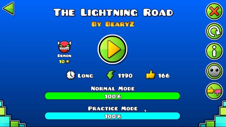 Geometry Dash - The lightning road (Demon)