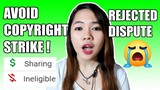 REJECTED DISPUTE OF COPYRIGHT CLAIM ON SONG COVER YOUTUBE VIDEO | WHAT TO DO & NOT TO DO (TAGALOG)