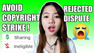 REJECTED DISPUTE OF COPYRIGHT CLAIM ON SONG COVER YOUTUBE VIDEO | WHAT TO DO & NOT TO DO (TAGALOG)