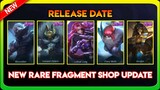 NEW UPCOMING SKINS IN RARE FRAGMENT SHOP DATE | MLBB RARE FRAGMENT SHOP UPDATE | FREE RARE FRAGMENTS
