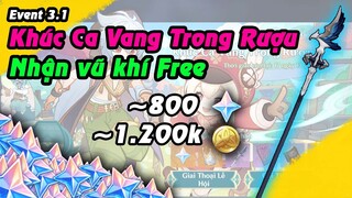 Event Khúc Ca Vang Trong Rượu | Đừng bỏ lỡ ~ 800NT và 1tr2 Mora, Vũ khí Free | Sumeru 3.1