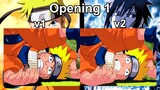Naruto - Opening 1 Comparison - Versions 1-2 (HD - 60 fps)