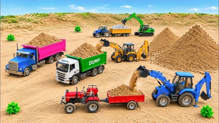 JCB Tractor Loading Sand 2518 Tata tipper JCB 5CX Truck | jcb Tractor video | Tractor gadi