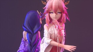 稻妻二人转削弱版《BrooklynBloodPop!》 雷电将军 八重神子 MMD （竖屏）