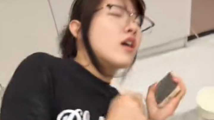 “This young lady sure has a great temper—she didn’t even blink after getting hit so many times.”