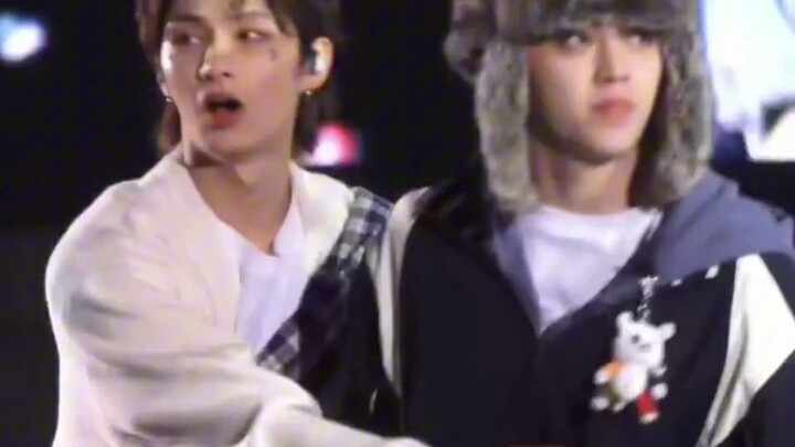 Too busy with the food spill to notice, Kuku and Junni bumped into each other and quickly hugged.