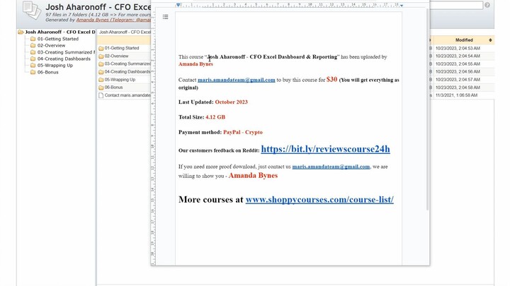 Josh Aharonoff - CFO Excel Dashboard & Reporting