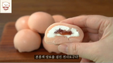 How to make Korea Strawberry glutinous sticky rice cake, mochi 4 #MiuMiuFood