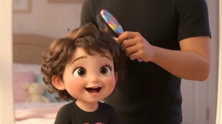 Daddy’s bushing my hairs 🥰💖
