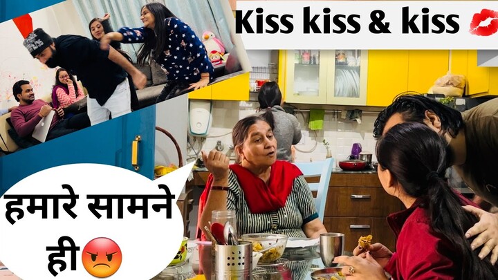 Kissing prank on wife 💋😘 || Prank on wife in India @kartikeysmarriedlyf