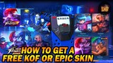 HOW TO GET FREE EPIC/KOF SKIN IN KOF BINGO EVENT in Mobile Legends