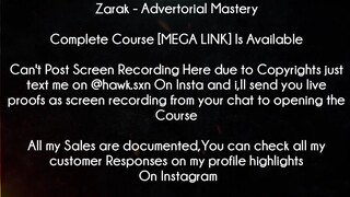 Zarak Course Advertorial Mastery download