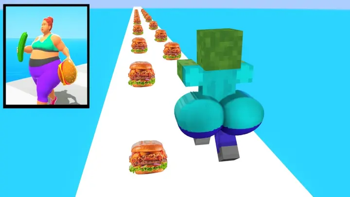 Monster School : FAT 2 FIT RUN CHALLENGE - Funny Minecraft Animation
