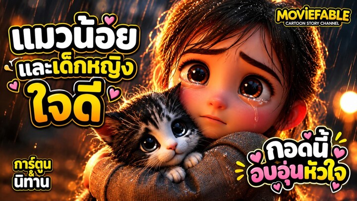 เจ้าแมวน้อยที่น่าสงสาร กับ เด็กหญิงที่ใจดี | 3D Animation