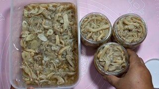 cách làm, nấm luộc để dự trử ăn mùa mưa.