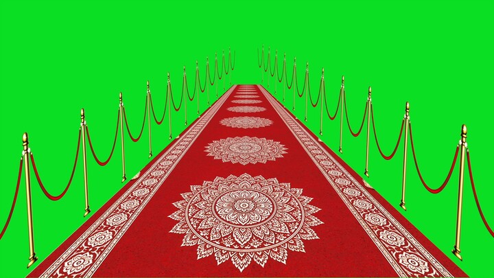 Royal Red Carpet Walking Path Green Screen Animation | Free Download 4K Loop | Green Screen Footages