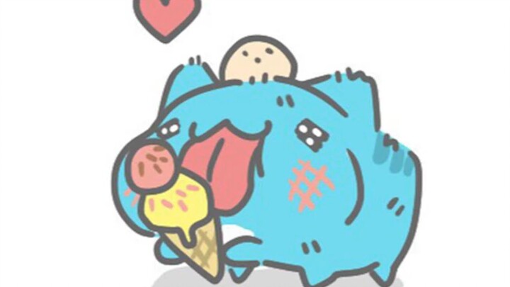 Kapo looks so cute when he eats ice cream