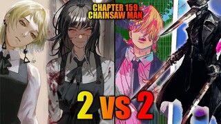 Review Chapter 159 Chainsaw Man -  2 lawan 2 - Katana Man & Fiend Paku Vs War Devil & Famine Devil!