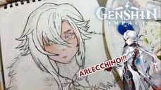 DRAWING MOMMY ARLECCHINO !!! | (Drawing Arlecchino - Genshin Impact)