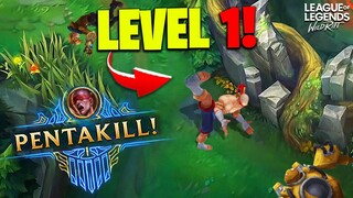 This LVL 1 PENTAKILL is INSANE! - WILD RIFT BEST MOMENTS & OUTPLAYS