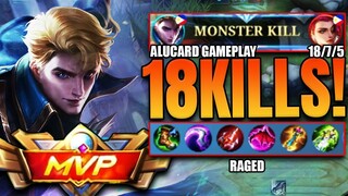 MONSTER KILL!!! 18/7/5 KDA | Raged | #Alucard Gameplay #MLBB