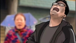 I cried at first, but when I saw grandma come out, I laughed.
