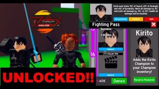 I got KIRITO for *FREE* in Roblox Anime Fighting Simulator Champion