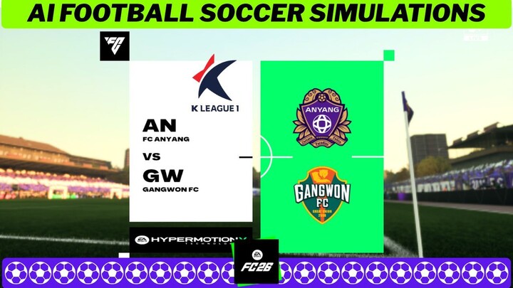 FC Anyang vs Gangwon FC ⚽🇰🇷 K League 1 2026 27 Matchday 27 ⚽ EA FC 26 Simulation