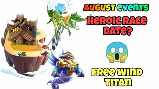 Upcoming August Events (Heroic Race Date) | Dragon City 2020 |