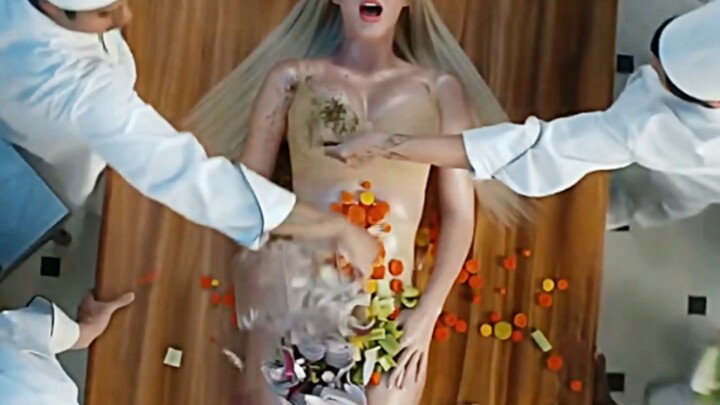 A woman was turned into a human feast.