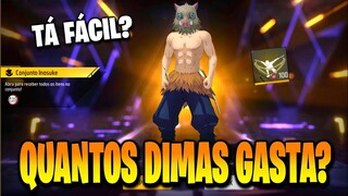 PEGANDO O INOSUKE - EVENTO DEMON SLAYER - TOKEN ROYALE FREE FIRE! QUANTOS DIMAS? NOVIDADES FREE FIRE