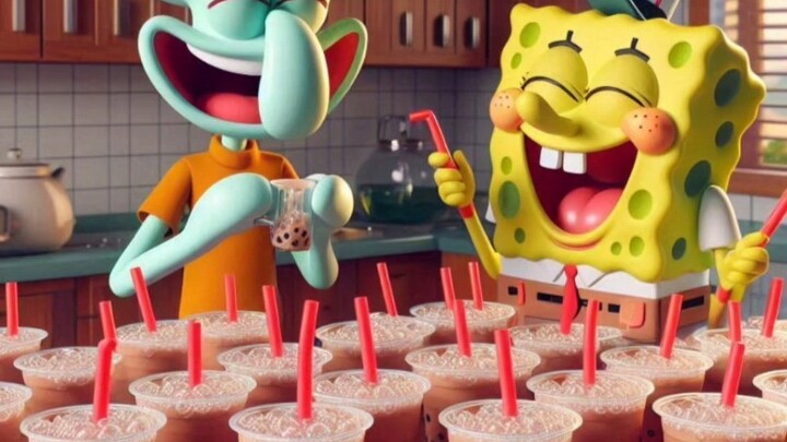 Cá Vàng SpongeBob và Anh Bạch Tuộc đã pha rất nhiều loại trà sữa trân châu và cùng chia sẻ với các b