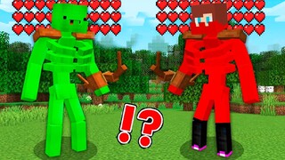 JJ and Mikey Became SKELETONS MUTANTS in Minecraft Challenge by Maizen