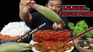 IKAN SIDAT GORENG SAMBAL SETAN + LALAPAN JANTUNG PISANG MENTAH RENDANG JENGKOL SAMBAL PEDAS