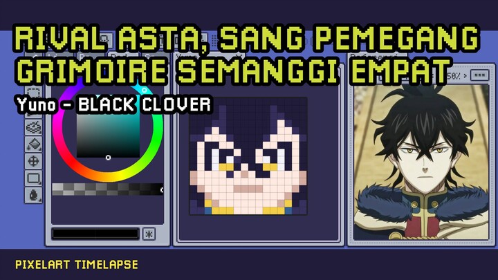 Rival Asta, Sang Pemegang Grimoire Semanggi Empat | Yuno - Black Clover | Pixel Art Timelapse