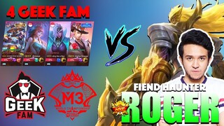 Fiend Haunter Roger Ranked Gameplay | Roger Prime M3 Skin | M3 New Skin Roger By GEEK Feekz ~ MLBB