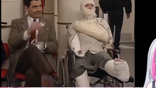 Japanese Sakura girl watching "Mr. Bean Teaches You How to Queue Fast"