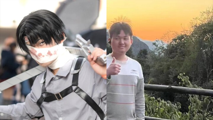 An ordinary fat house loses weight for half a year just to cosplay Levi