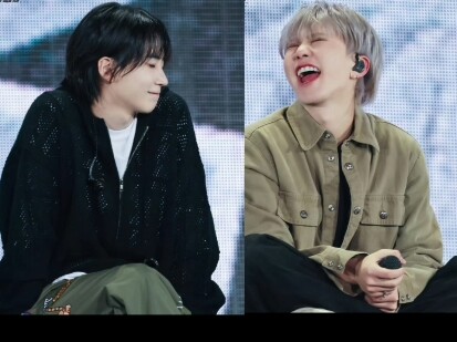 Adegan ikonik saat menggombal pada Hoshi di konser Jinhán dengan sudut pandang penuh yang sedang vir