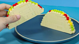 การทำ LEGO Guacamole Tacos - การทำอาหารจากเลโก้ในชีวิตจริง/ ASMR Stop Motion