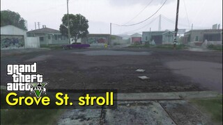 Grove Street stormy stroll | Just Walking in GTA V