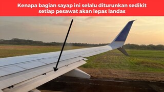 Kenapa bagian sayap ini selalu turun sedikit saat pesawat akan lepas landas