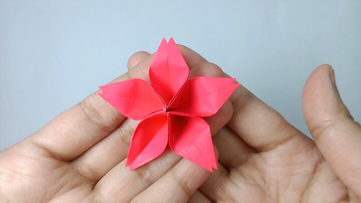 How to Make a Red Origami Flower 🌹 | Easy Paper Flower Tutorial