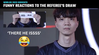 Compilation Funny reactions to the referee's draw | Worlds 2023 | Swiss Stage Day 4