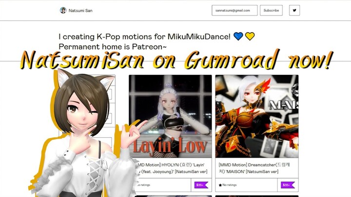 Gumroad announcement [MMD Motions]