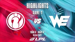 IG vs WE | Highlights - Game 1 | Tuần 8 Ngày 4 | LPL Mùa Xuân 2022