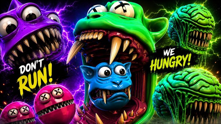 MONSTER NIGHTMARE 😈💀 Giant Hungry Monsters vs Blue Goblin! | 3D Horror Animation
