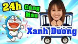 Thử Thách 24h Sống Cùng Màu Xanh Dương - Vê Vê Channel